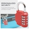 Newhouse Hardware Combination Padlock, Number of Dials 4, Customizable 4-Digit Lock Combo, Red NHH-NUMLK-RD - alternate 4